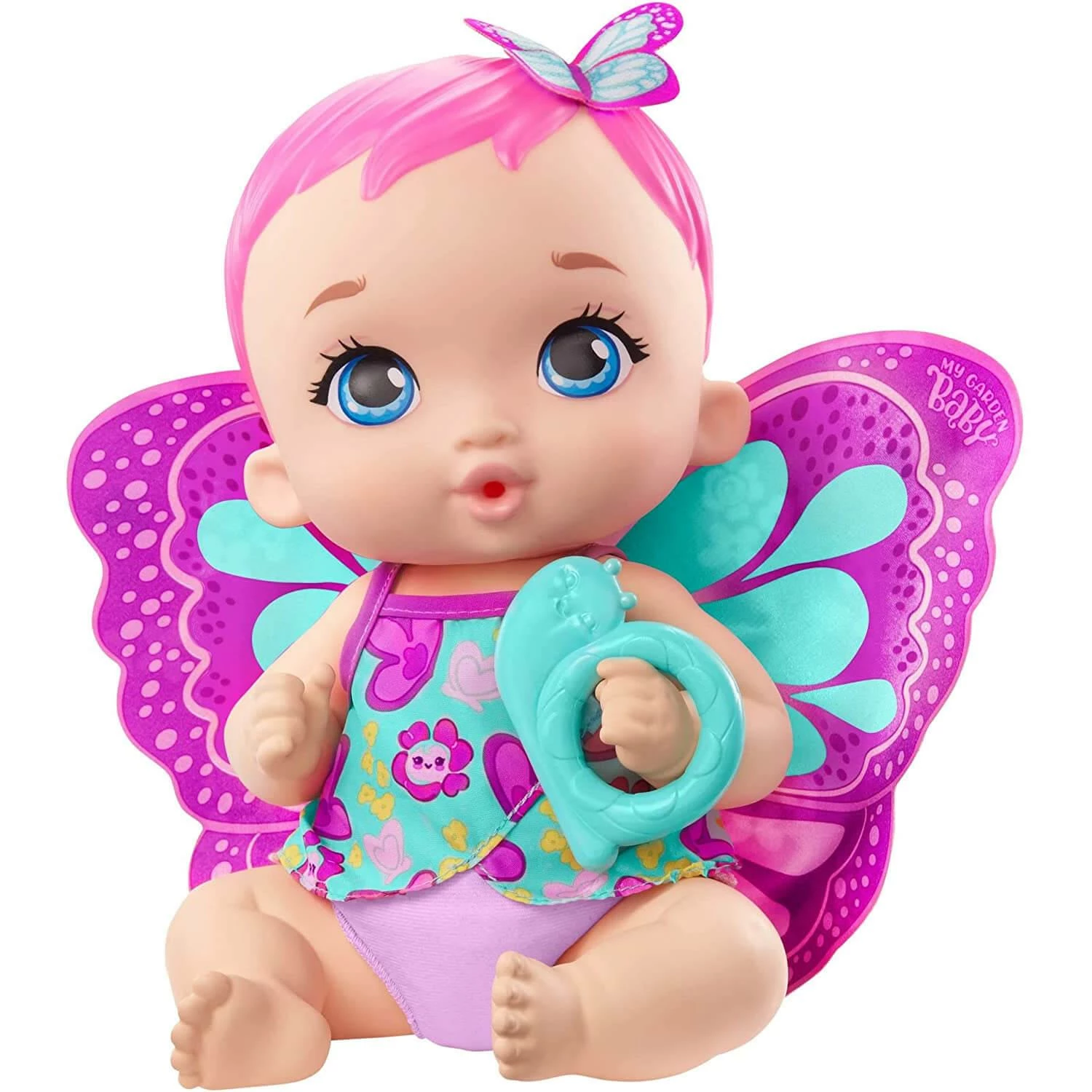 MATTEL Poupon My Garden Baby : Bébé Papillon Rose Boit Et Fait Pipi 1 MATTEL Poupon My Garden Baby : Bébé Papillon Rose Boit Et Fait Pipi