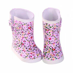 Vêtements Pour Poupée De 42 à 50 Cm : Bottes De Pluie à Fleurs