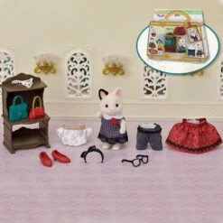 Sylvanian Families 5462 : La Valisette De Mode Et Grande Soeur Chat Bicolore