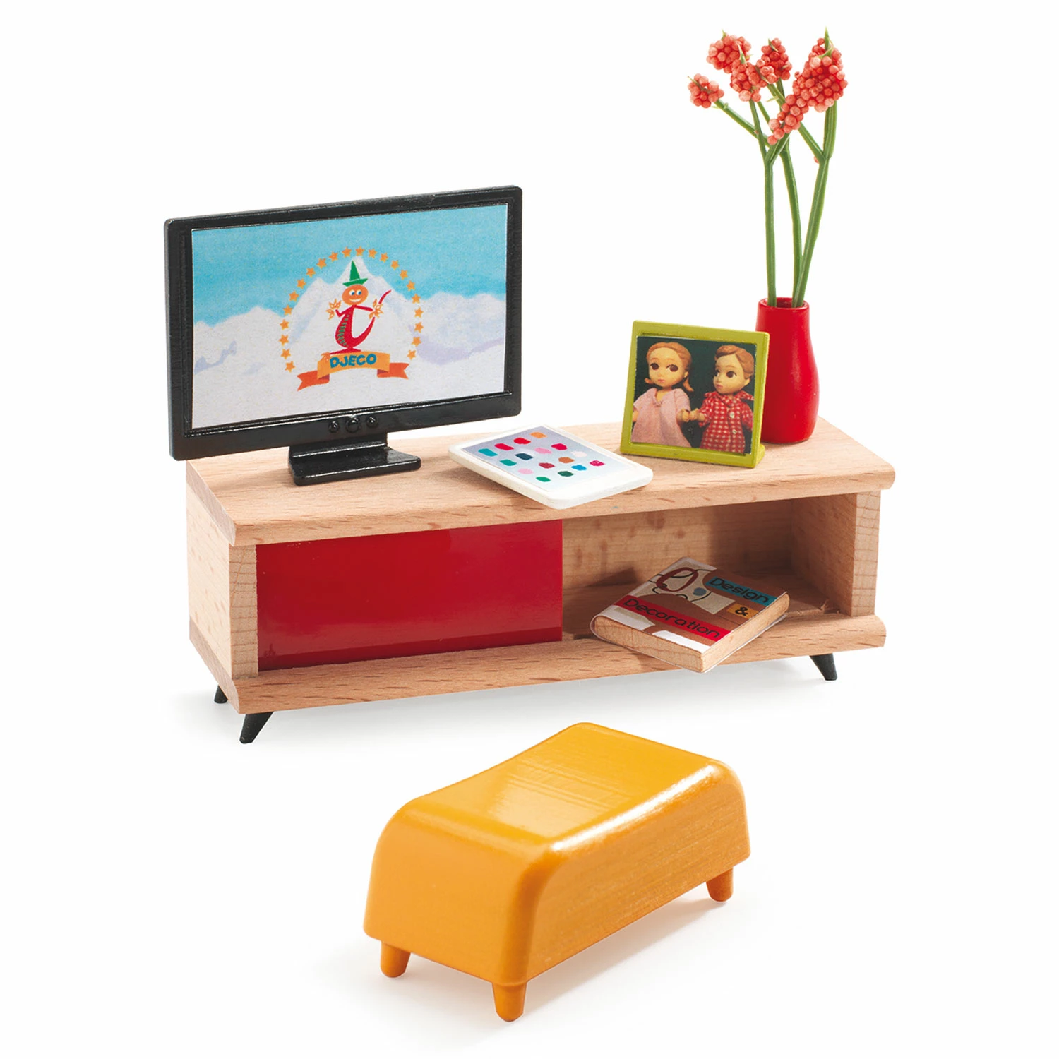 Djeco Mobilier Pour Maison De Poupées : Salon Télévision 1 Djeco Mobilier Pour Maison De Poupées : Salon Télévision