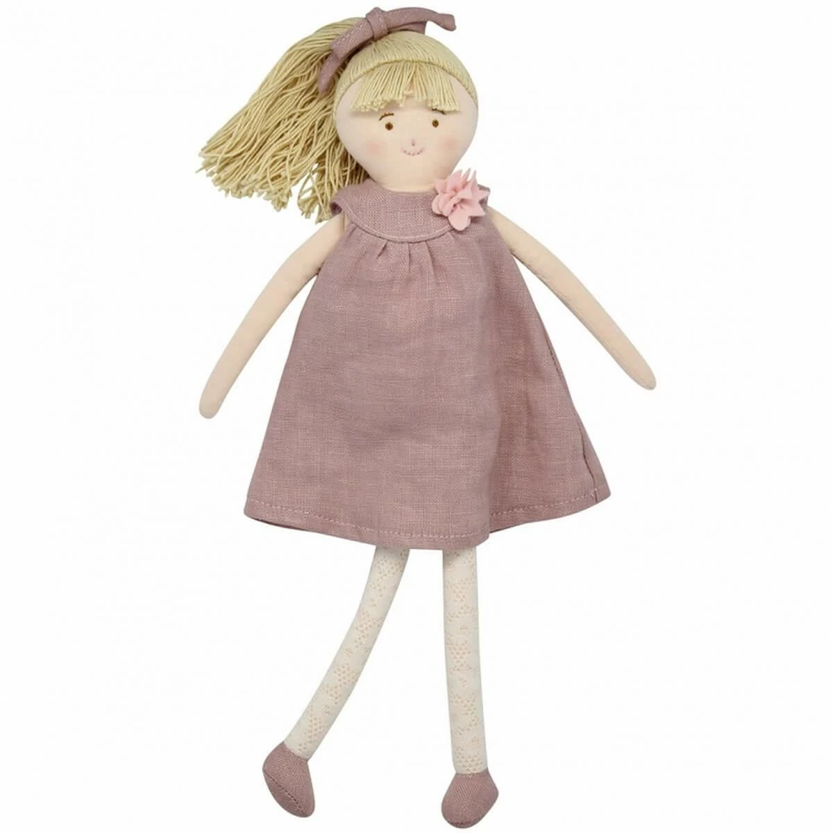 Trousselier Poupée Robe Lin Vieux Rose 30cm 2 Trousselier Poupée Robe Lin Vieux Rose 30cm – Image 2