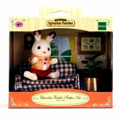 Sylvanian Families Sylvanian Family 5013 : Papa Lapin Chocolat Avec Son Salon -Boutique Djeco p3 FULL 130