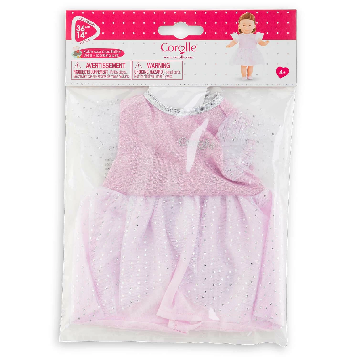 Vêtement Pour Poupée Ma Corolle 36 Cm : Robe Rose à Paillettes 3 Vêtement Pour Poupée Ma Corolle 36 Cm : Robe Rose à Paillettes – Image 3
