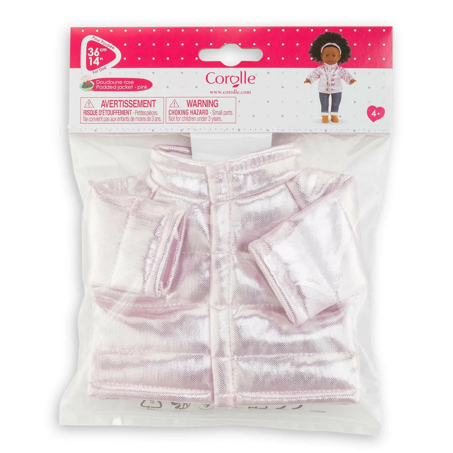 Vêtement Pour Poupée Ma Corolle 36 Cm : Doudoune Rose 3 Vêtement Pour Poupée Ma Corolle 36 Cm : Doudoune Rose – Image 3